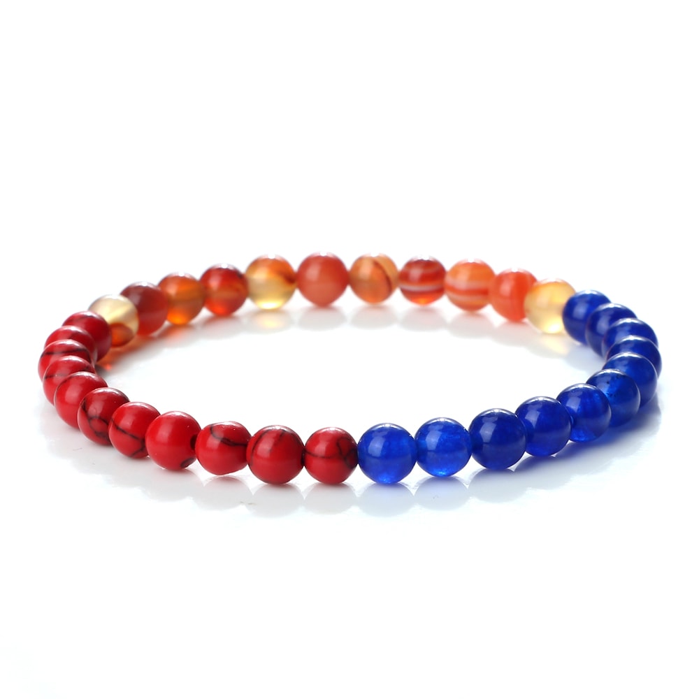 Classic Natural Stone Palestine Flag Bracelet, Men Women National Flag Beads Bracelet, Christmas Prayer Beads Jewelry