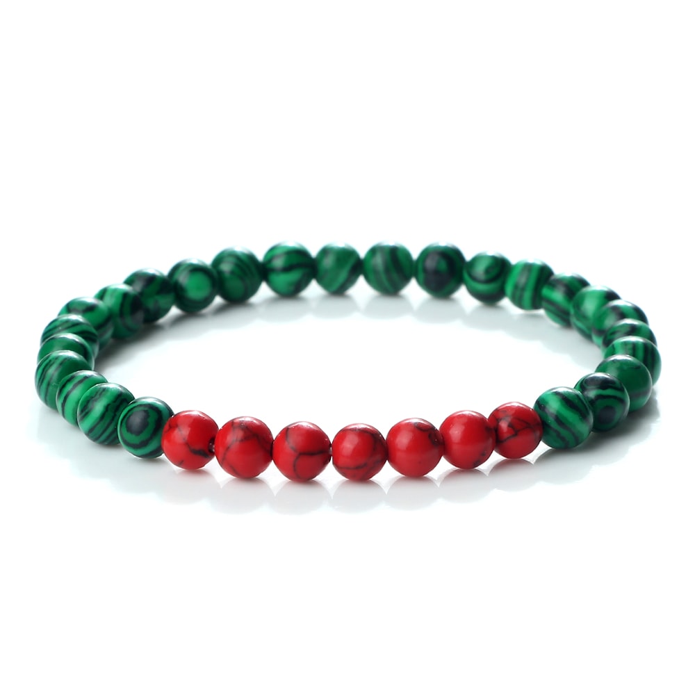 Classic Natural Stone Palestine Flag Bracelet, Men Women National Flag Beads Bracelet, Christmas Prayer Beads Jewelry