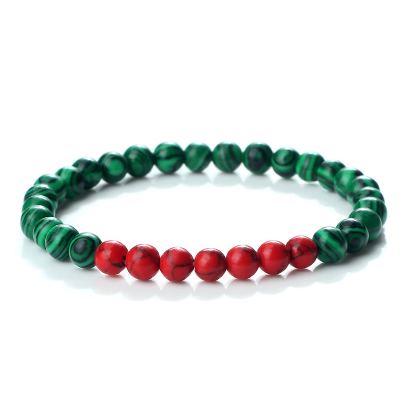 Classic Natural Stone Palestine Flag Bracelet, Men Women National Flag Beads Bracelet, Christmas Prayer Beads Jewelry
