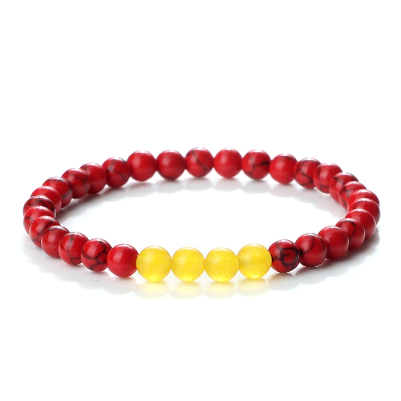 Classic Natural Stone Palestine Flag Bracelet, Men Women National Flag Beads Bracelet, Christmas Prayer Beads Jewelry