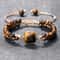 Natural Tiger Eye Stone Bracelet Handmade Beads Yoga Wrap Bracelet, Bangle for Women Men