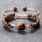 Natural Tiger Eye Stone Bracelet Handmade Beads Yoga Wrap Bracelet, Bangle for Women Men