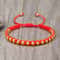 Lucky Red Rope Braided Bracelets with Gold Silver Color Copper Beads Unisex Handmade Adjustable Wristbands