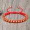 Lucky Red Rope Braided Bracelets with Gold Silver Color Copper Beads Unisex Handmade Adjustable Wristbands