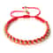 Lucky Red Rope Braided Bracelets with Gold Silver Color Copper Beads Unisex Handmade Adjustable Wristbands