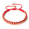 Lucky Red Rope Braided Bracelets with Gold Silver Color Copper Beads Unisex Handmade Adjustable Wristbands