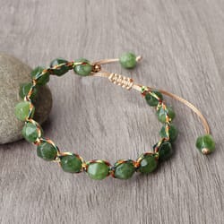 women malay stone cut face bracelet yellow agate handmade wristband vacation healing beach jewelry