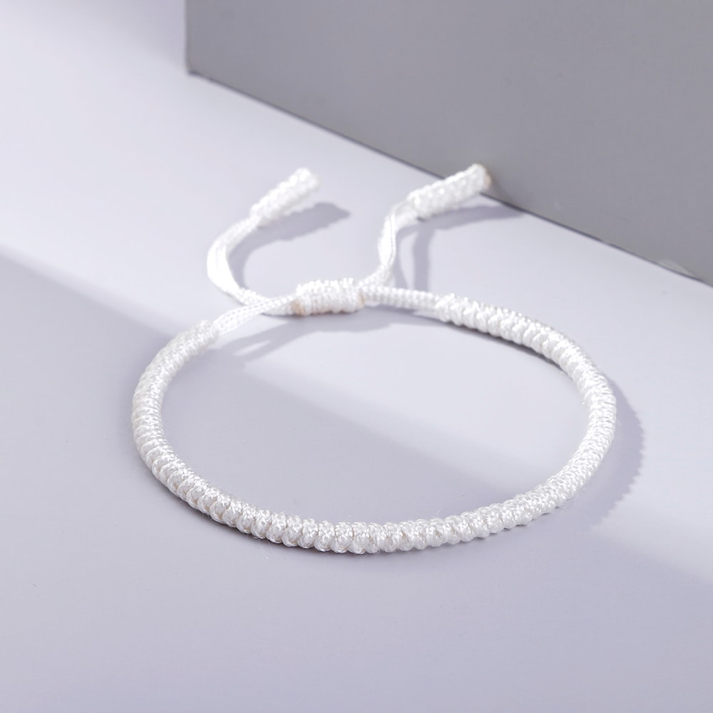 Black And White Bracelets For Couple Adjustable Size Handmade Bracelet Women Men Lucky Wristband Ch 6