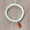 Natural Striped Agate Stone Bracelet Energy Healing Beads With Watermelon Pendant Charm For Women A 4