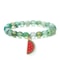 Natural Striped Agate Stone Bracelet Energy Healing Beads With Watermelon Pendant Charm For Women A 6