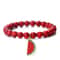 Natural Striped Agate Stone Bracelet Energy Healing Beads With Watermelon Pendant Charm For Women A 7