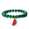 Natural Striped Agate Stone Bracelet Energy Healing Beads With Watermelon Pendant Charm For Women A 8