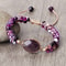 Purple Crystal Agate Stone Wrap Bracelet Yoga Beaded Charm Bracelet For Women And Men Bohemian Jewe 0