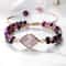 Purple Crystal Agate Stone Wrap Bracelet Yoga Beaded Charm Bracelet For Women And Men Bohemian Jewe 3