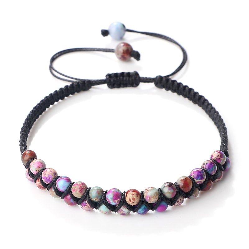 Vintage Natural Stone Beads Bracelets For Women Men Handmade Adjustable Braided Rope Meditation Jew 5