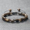 Men Cylindrical Tiger Eye Stone Bracelet, Nature Stripe Agate Beads, Reiki Healing Jewelry, Women Charm Pulsera
