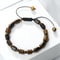 Men Cylindrical Tiger Eye Stone Bracelet, Nature Stripe Agate Beads, Reiki Healing Jewelry, Women Charm Pulsera