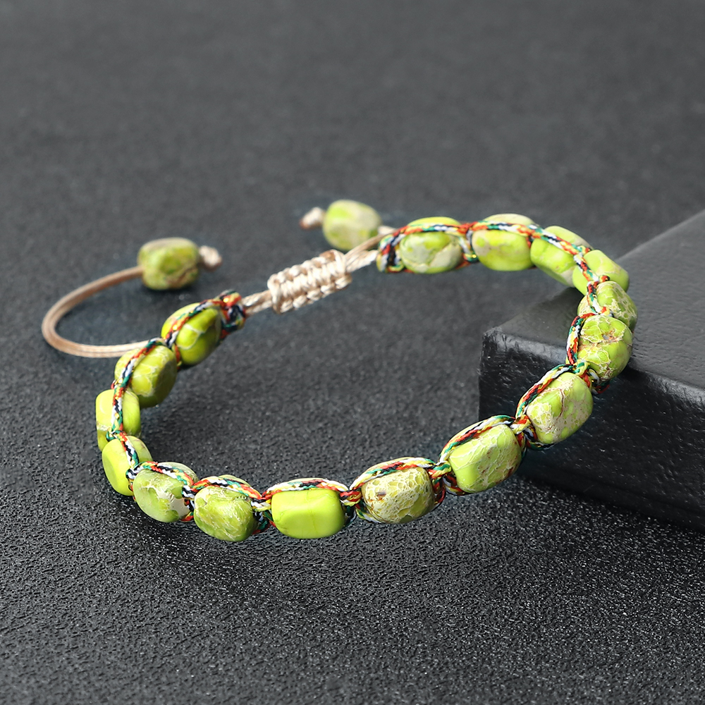 Bohemian Emperor Natural Stone Beaded Bracelet Adjustable Handmade Bangle For Women And Men Rope Br 4