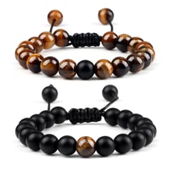 natural stone beads bracelet for women men, handmade lava tiger eye bangle, energy healing jewelry gifts
