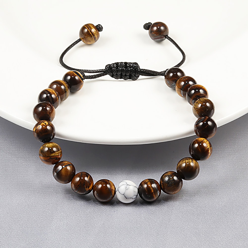 Natural Stone Beads Bracelet For Women Men Handmade Lava Tiger Eye Bangle Energy Healing Jewelry Gi 3