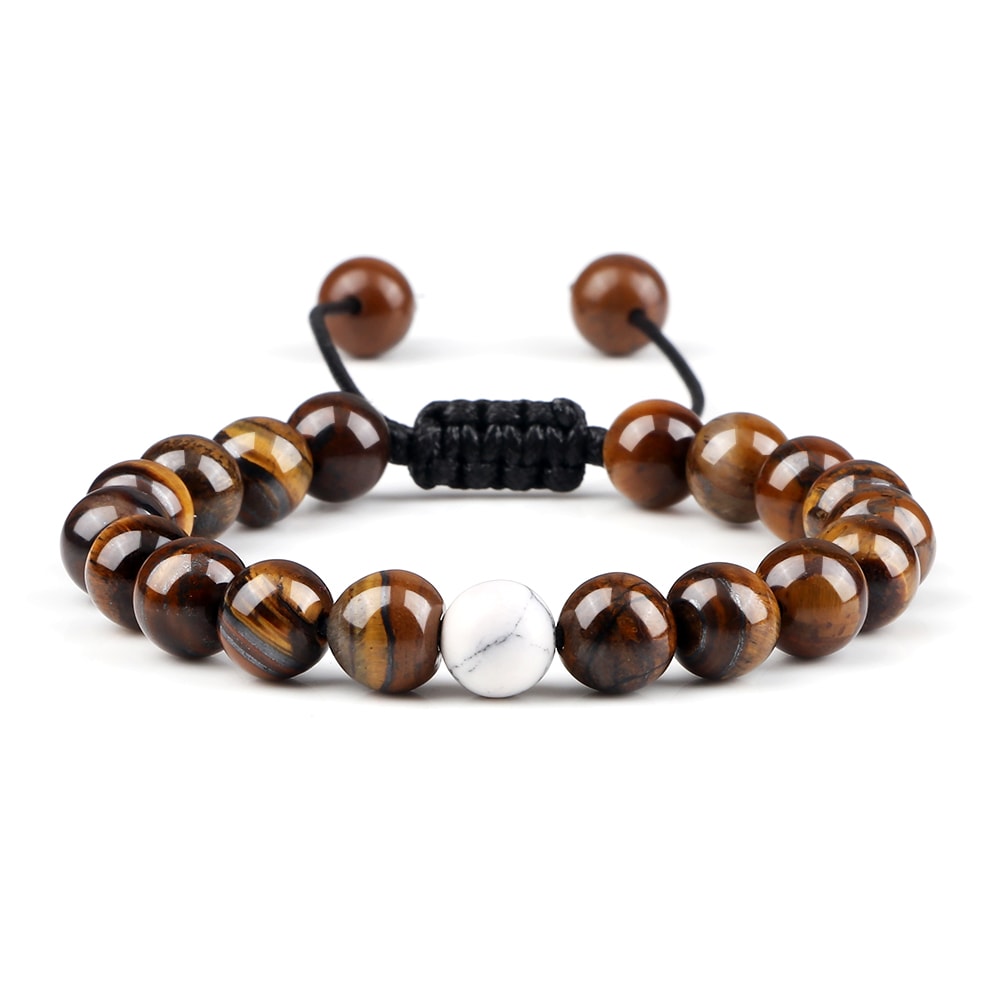 Natural Stone Beads Bracelet For Women Men Handmade Lava Tiger Eye Bangle Energy Healing Jewelry Gi 13