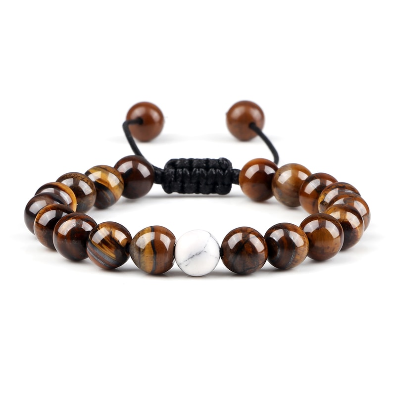 Natural Stone Beads Bracelet For Women Men Handmade Lava Tiger Eye Bangle Energy Healing Jewelry Gi 13