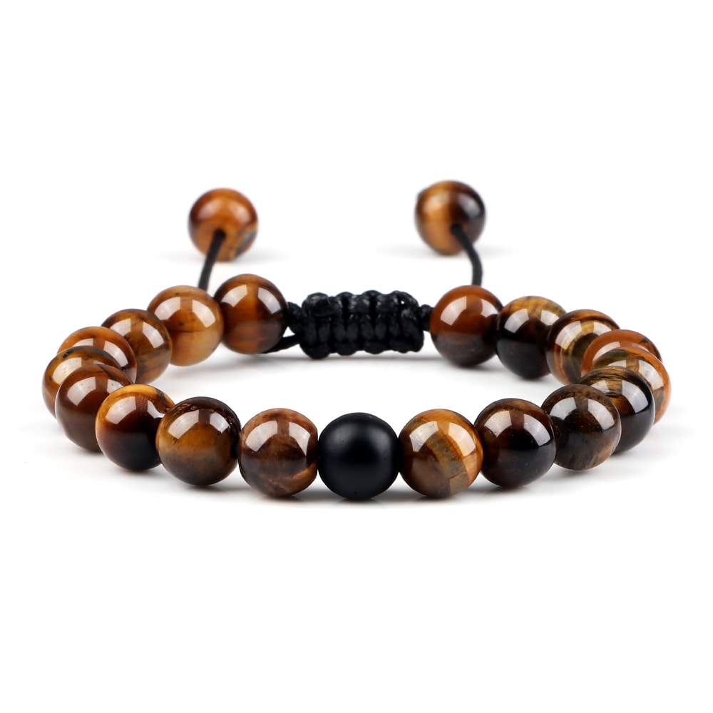 Natural Stone Beads Bracelet For Women Men Handmade Lava Tiger Eye Bangle Energy Healing Jewelry Gi 14