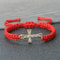 Men Crystal Cross Pendant Bracelet Adjustable Red Black Braided Friendship Jewelry For Women 2