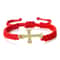 Men Crystal Cross Pendant Bracelet Adjustable Red Black Braided Friendship Jewelry For Women 6
