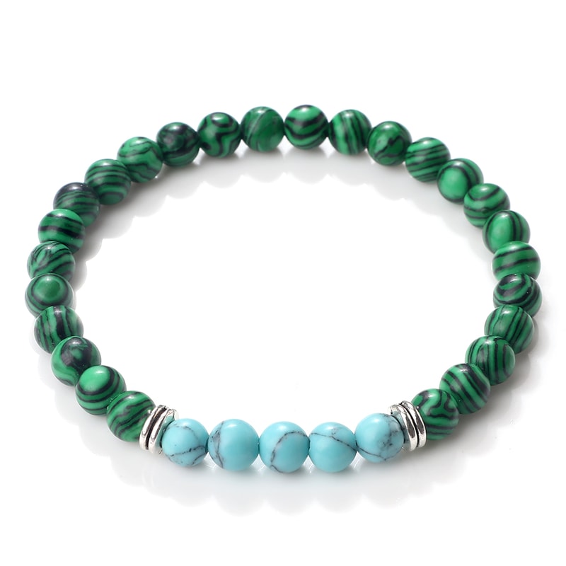 Malachite Beads Bracelets, Tibetan Buddha, Reiki Healing Bangles for Women and Men, Handmade Fashion Jewelry Gift