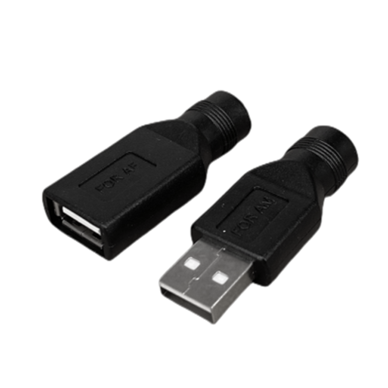 Black Color Female Jack To USB Male Plug Power Connector For Laptop 0