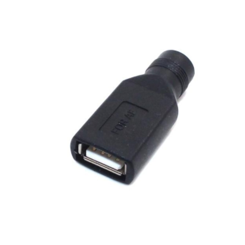 Black Color Female Jack To USB Male Plug Power Connector For Laptop 6
