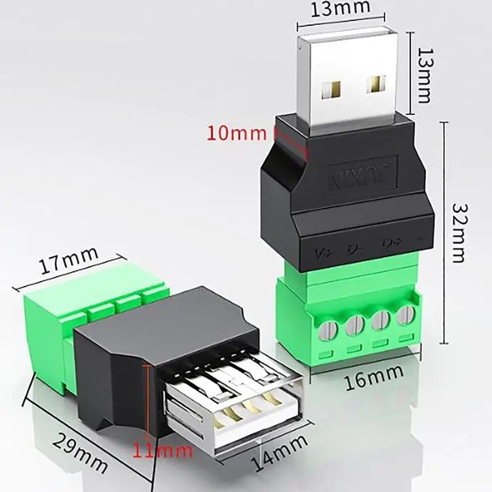 High Quality USB Solderless Plug USB Male Female Mobile Phone Connector 3