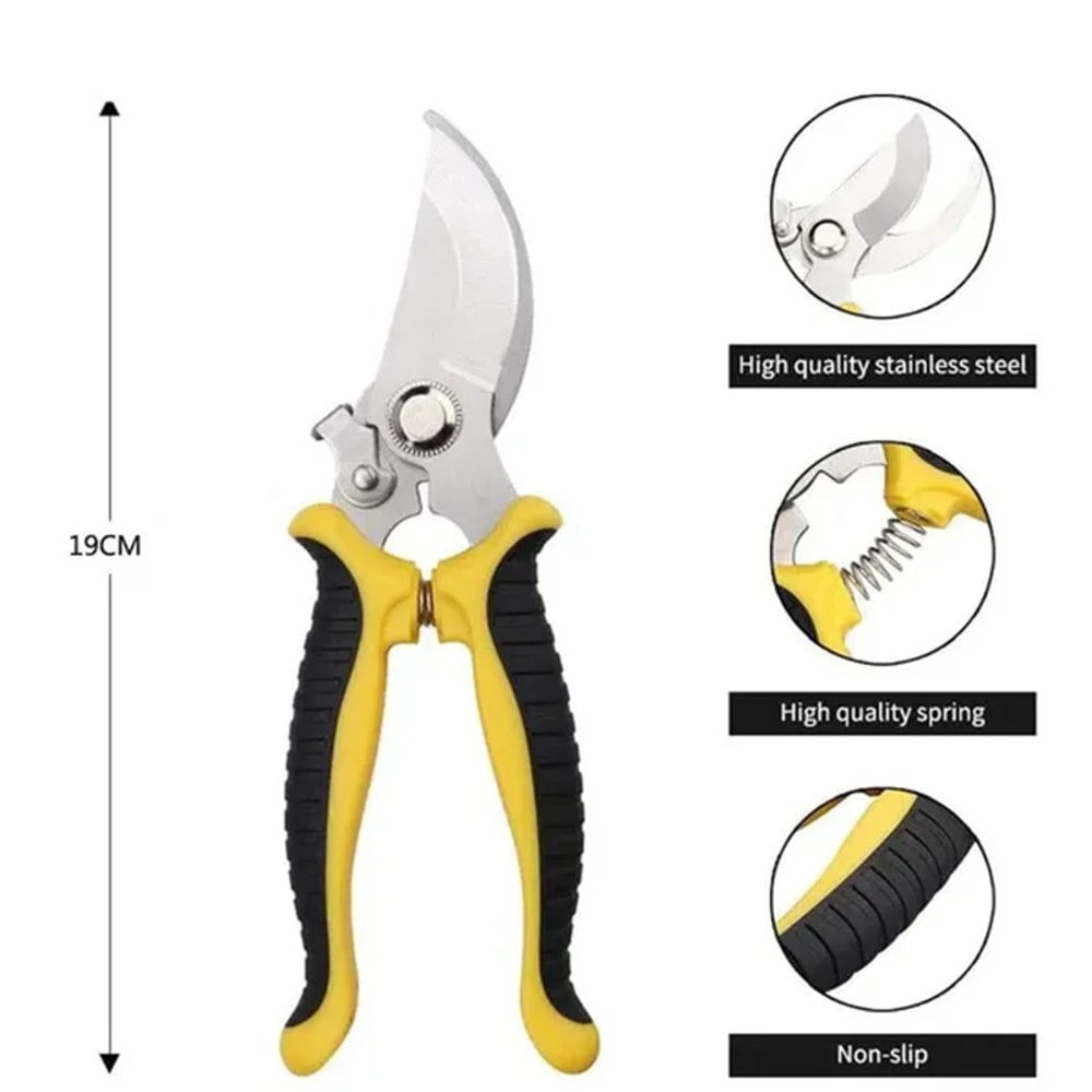 Multifunctional Fruit Scissors with Bird Beak Shape Stainless Steel Blade for Branch Pruning