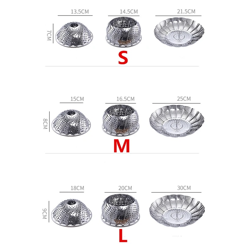 Expandable Collapsible Stainless Steel Steamer Basket Vegetable Insert For Healthy Steam Cooking Fo 4