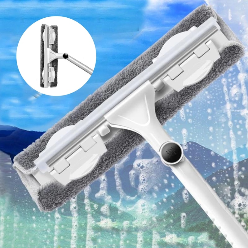 Household Telescopic Window Cleaning Tool Long Handle Brush Glass Washer Mop 1