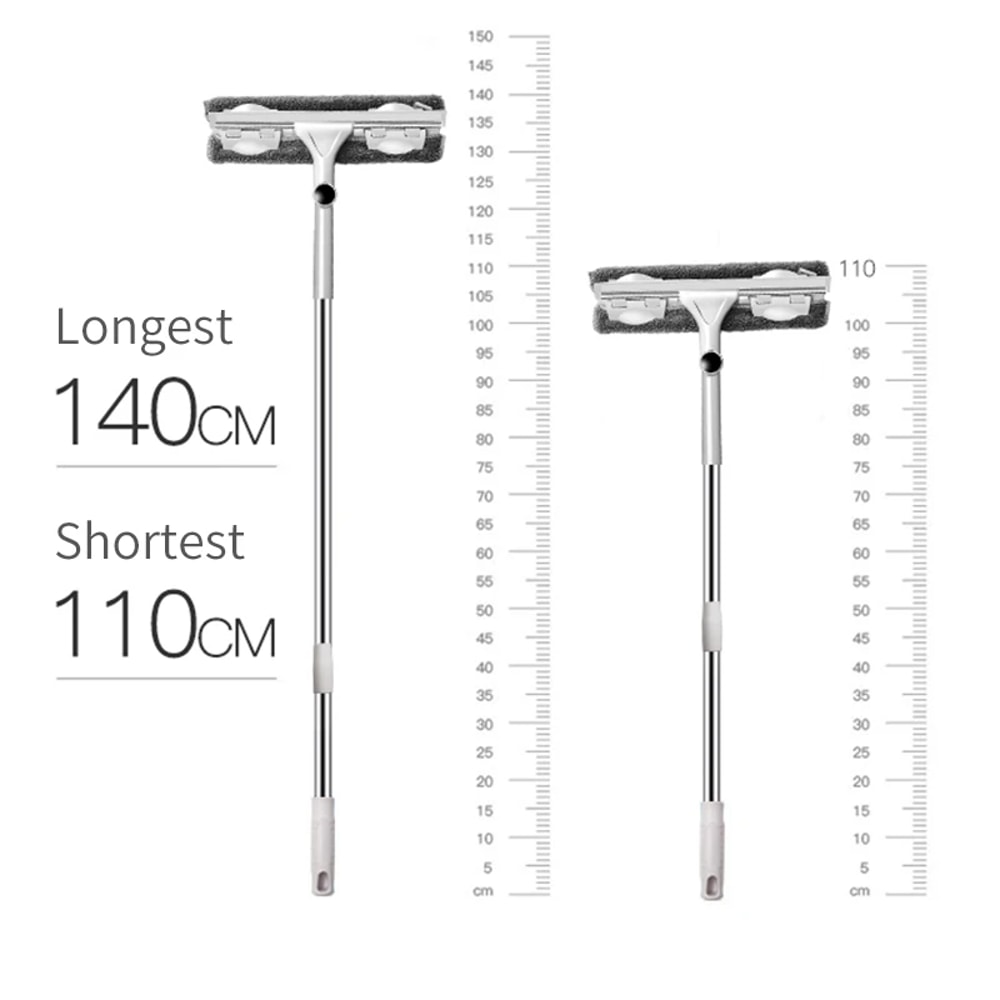 Household Telescopic Window Cleaning Tool Long Handle Brush Glass Washer Mop 5