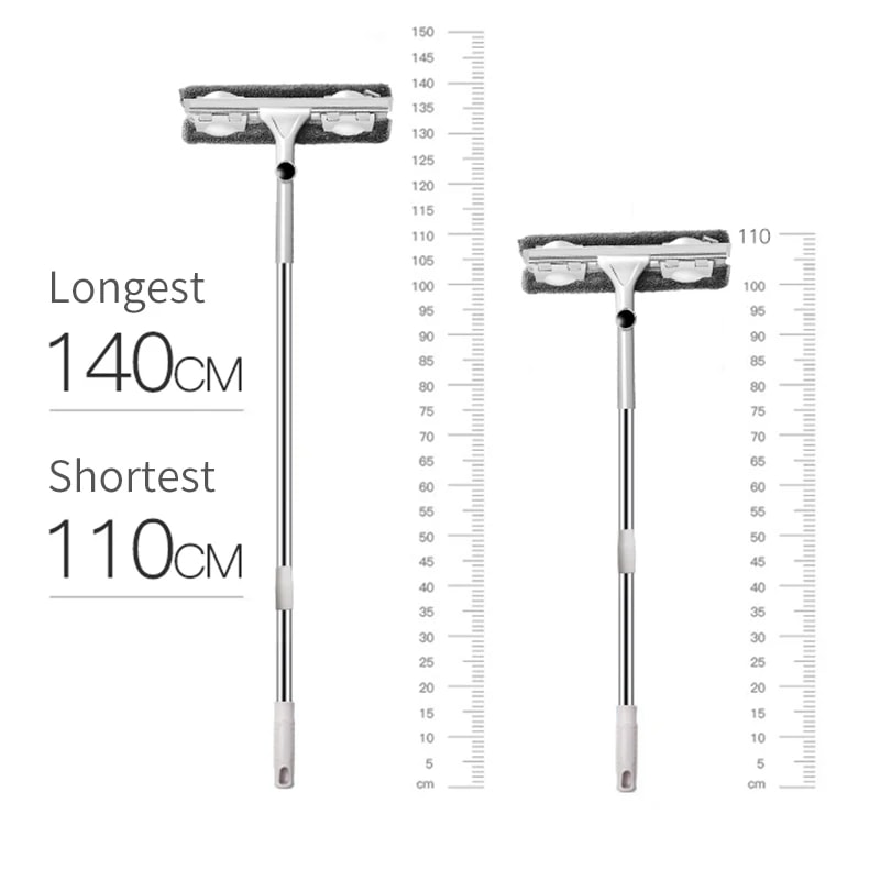 Household Telescopic Window Cleaning Tool Long Handle Brush Glass Washer Mop 5