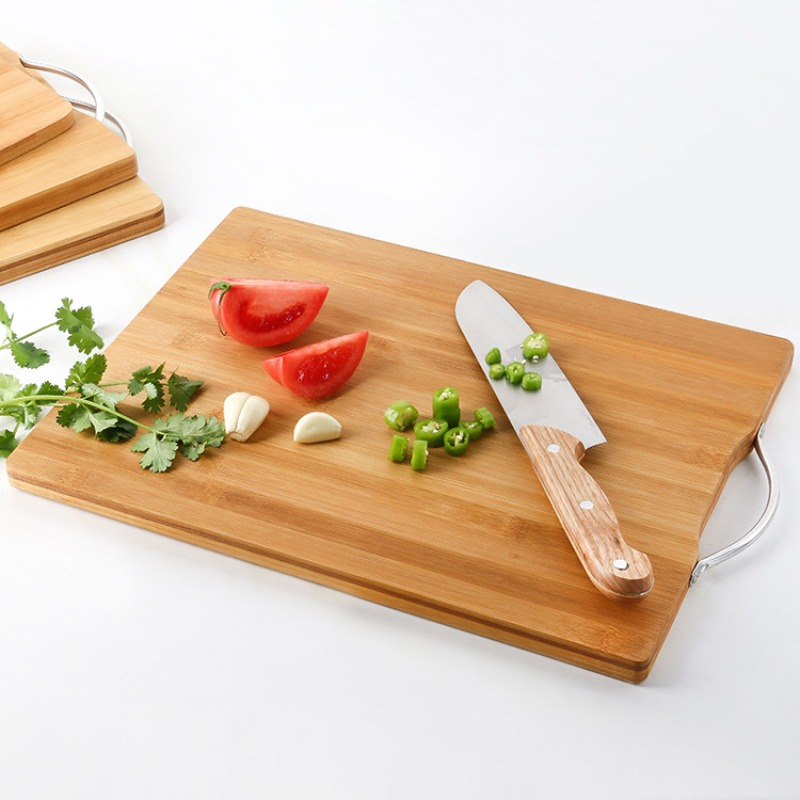 Kitchen Natural Bamboo Cutting Board Large Rectangular Thickened Solid Wood DoubleSided Use 2