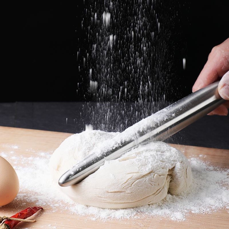 Stainless Steel Rolling Pin Non-Stick for Dough, Pizza, Cookies, Dumplings Kitchen Utensil Baking Tools