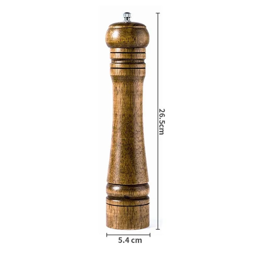 Classical Oak Wood Pepper Spice Mill Grinder Set Handheld Seasoning Adjustable Mills Grinder With C