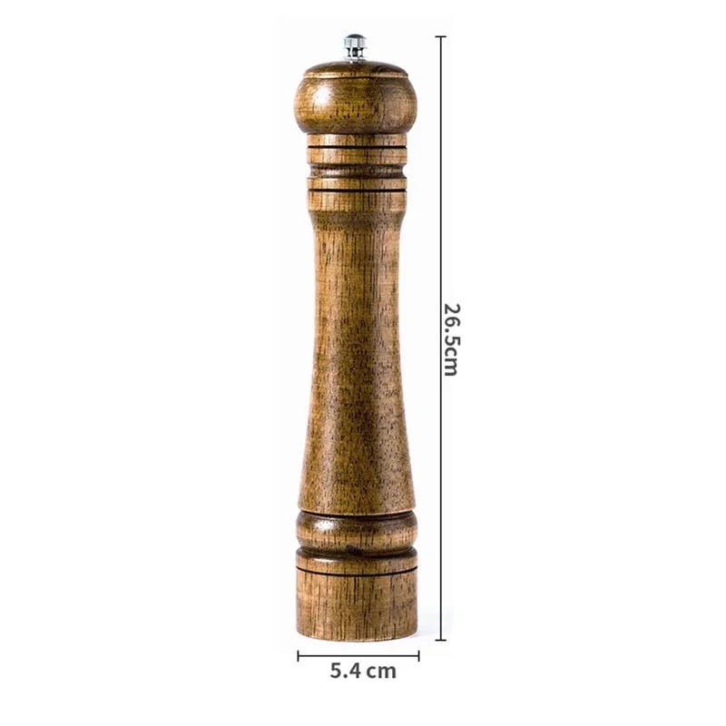 Classical Oak Wood Pepper Spice Mill Grinder Set Handheld Seasoning Adjustable Mills Grinder With C