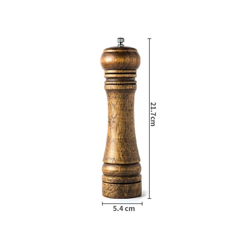 Classical Oak Wood Pepper Spice Mill Grinder Set Handheld Seasoning Adjustable Mills Grinder With C