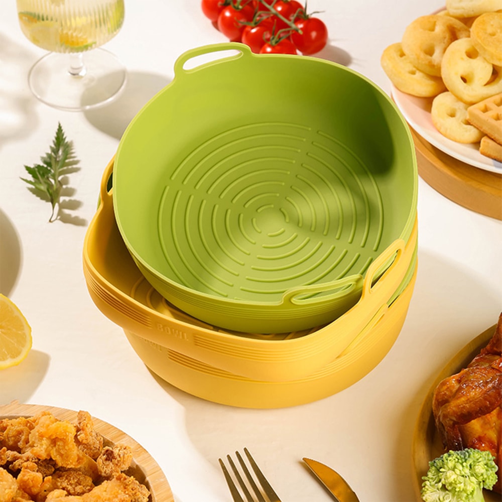Silicone Air Fryer Accessories, Oven Baking Tray, AirFryer Basket, Silicone Mold Pizza Mat, Round Grill Pan, Replacement