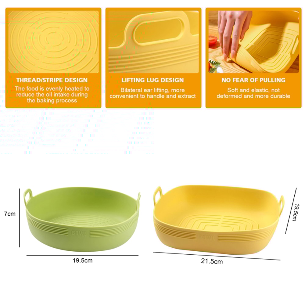 Silicone Air Fryer Accessories, Oven Baking Tray, AirFryer Basket, Silicone Mold Pizza Mat, Round Grill Pan, Replacement