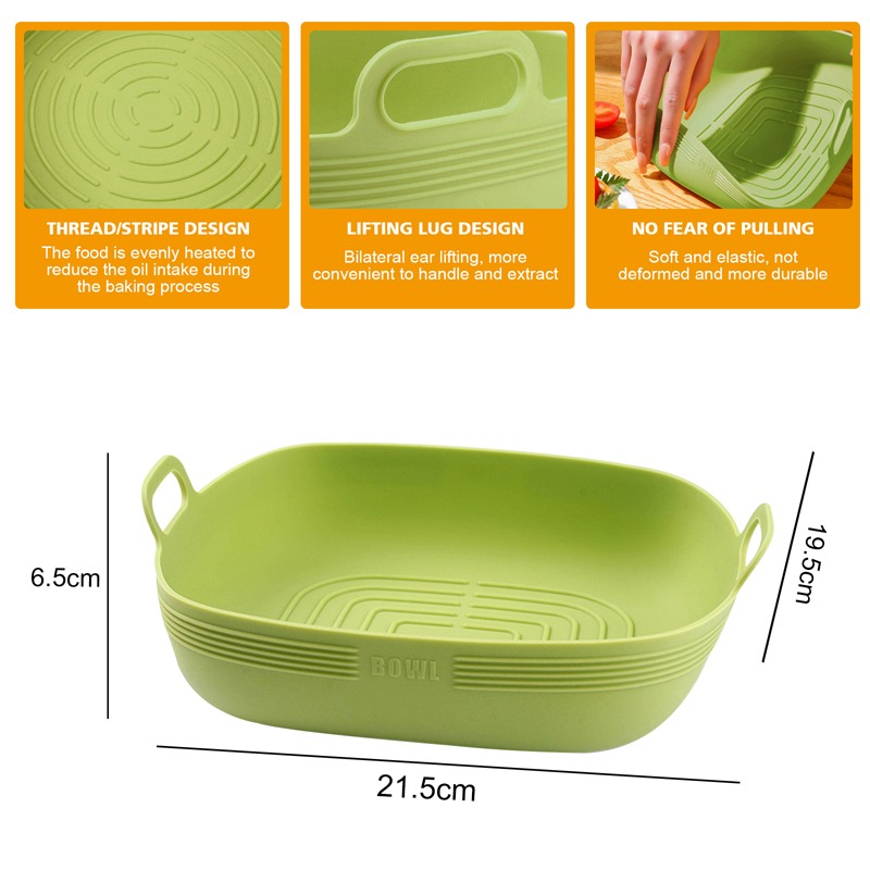 Silicone Air Fryer Accessories, Oven Baking Tray, AirFryer Basket, Silicone Mold Pizza Mat, Round Grill Pan, Replacement