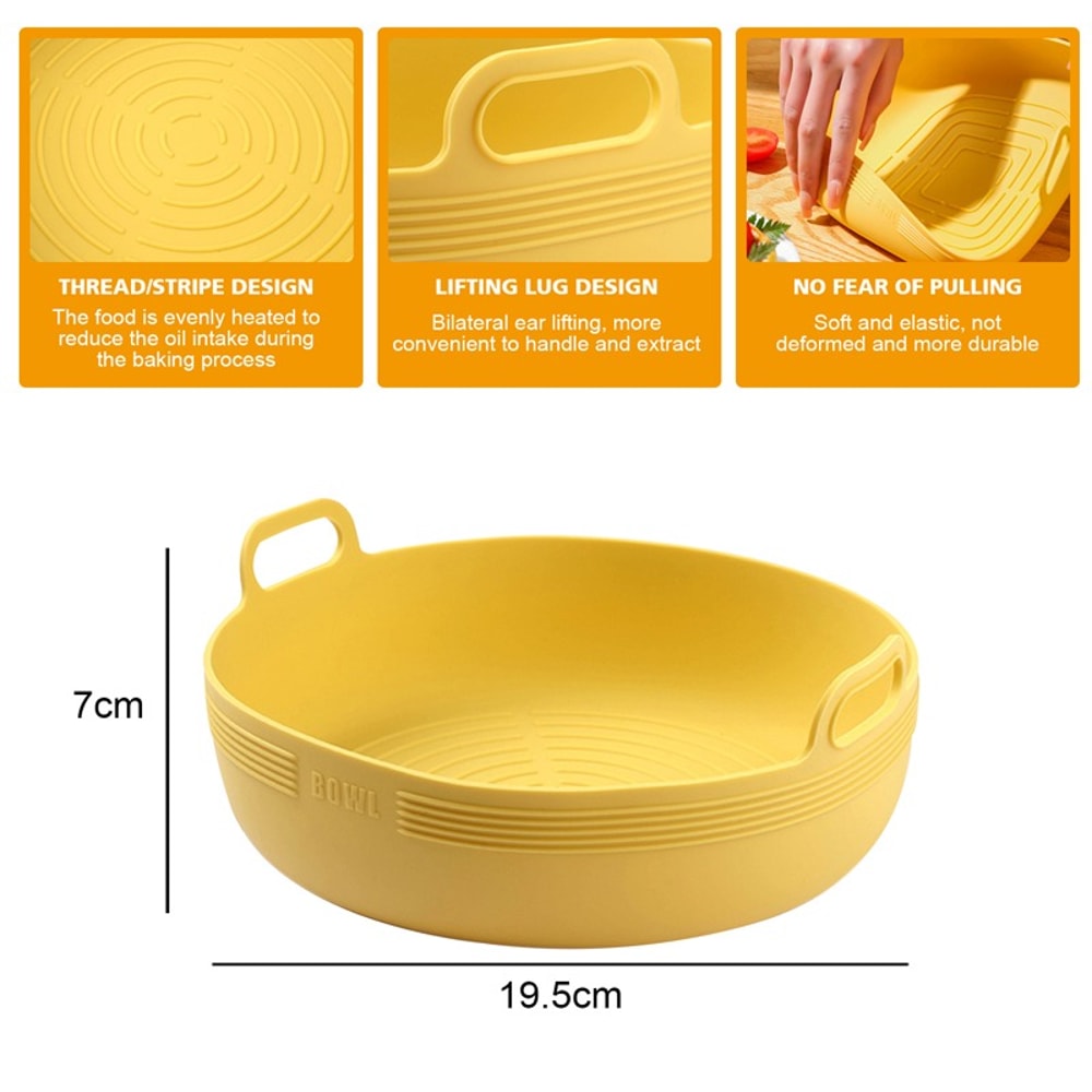 Silicone Air Fryer Accessories, Oven Baking Tray, AirFryer Basket, Silicone Mold Pizza Mat, Round Grill Pan, Replacement