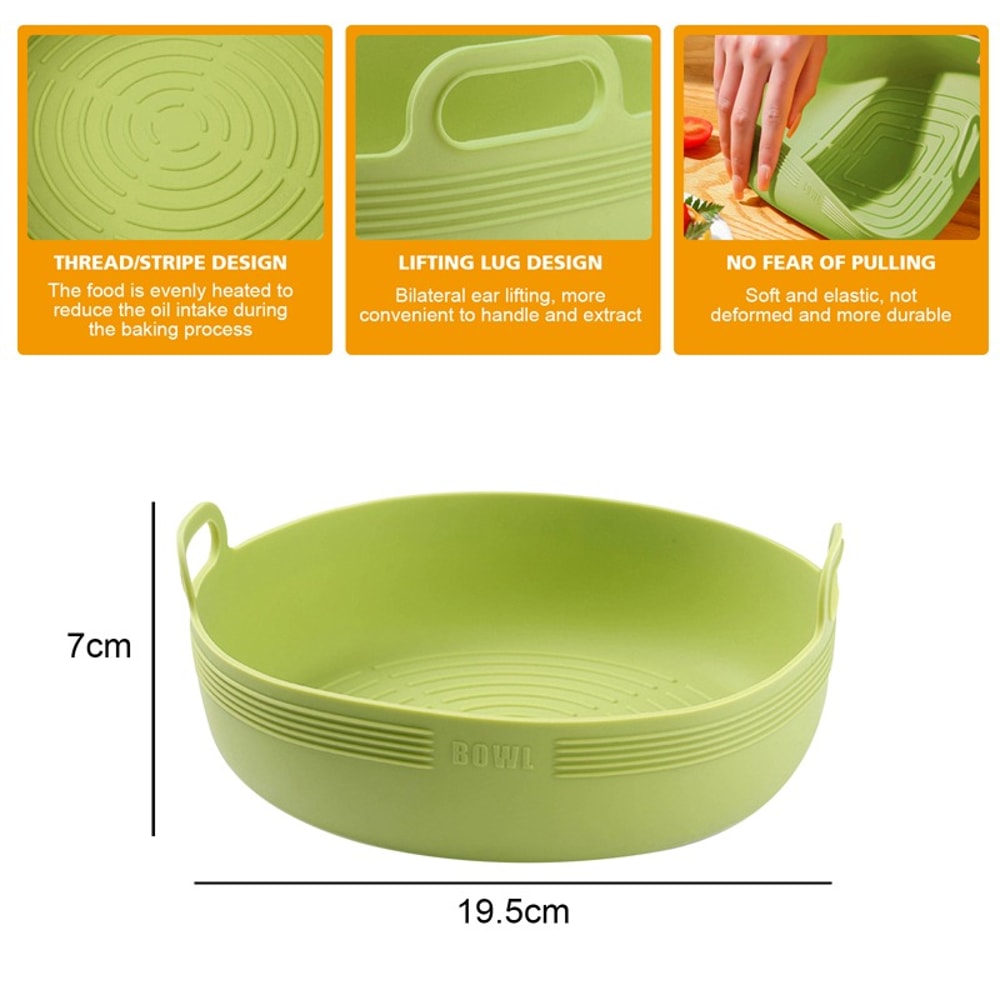 Silicone Air Fryer Accessories, Oven Baking Tray, AirFryer Basket, Silicone Mold Pizza Mat, Round Grill Pan, Replacement