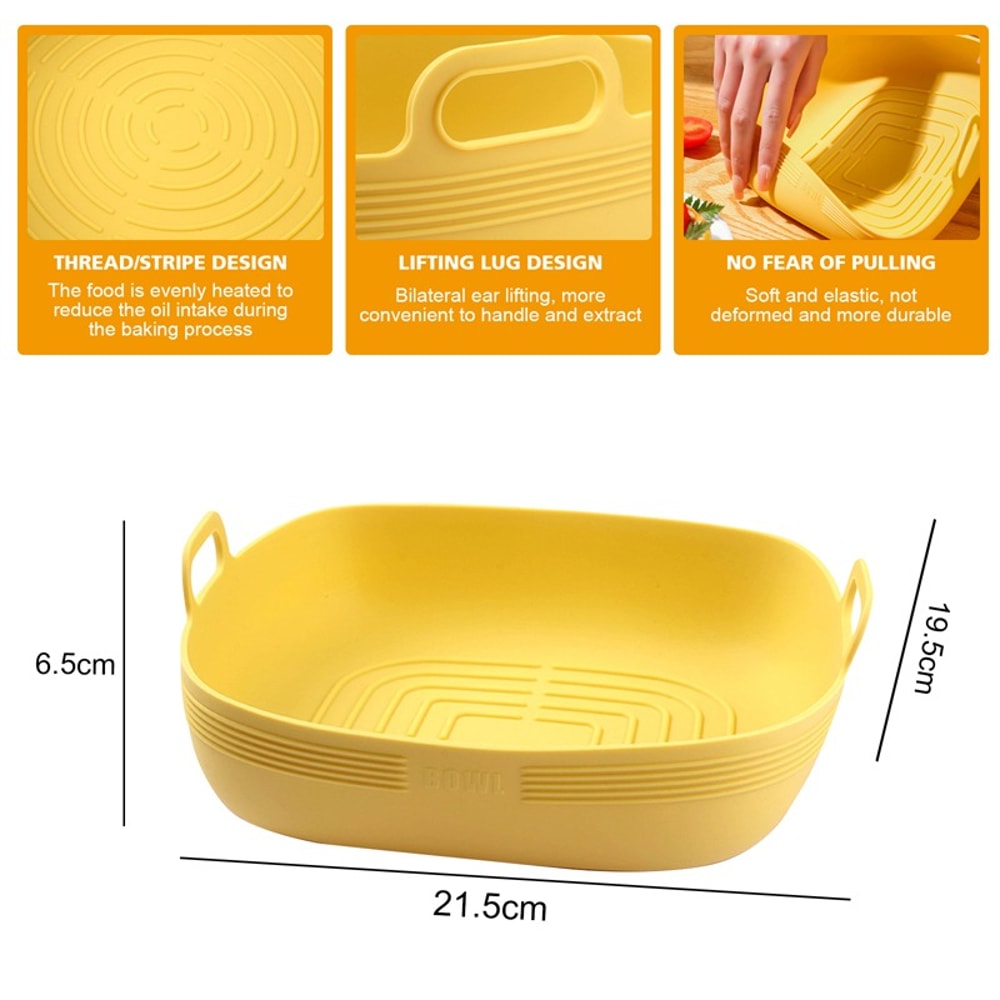 Silicone Air Fryer Accessories, Oven Baking Tray, AirFryer Basket, Silicone Mold Pizza Mat, Round Grill Pan, Replacement