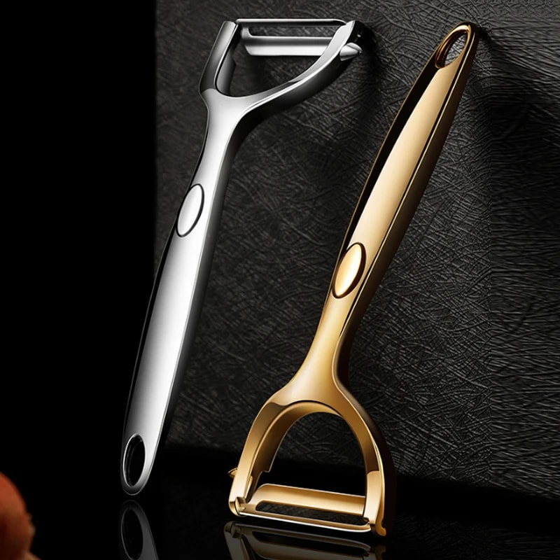 Golden Vegetable Peeler Potato Carrot Peeler Stainless Steel Kitchen Tool With NonSlip Handle 2